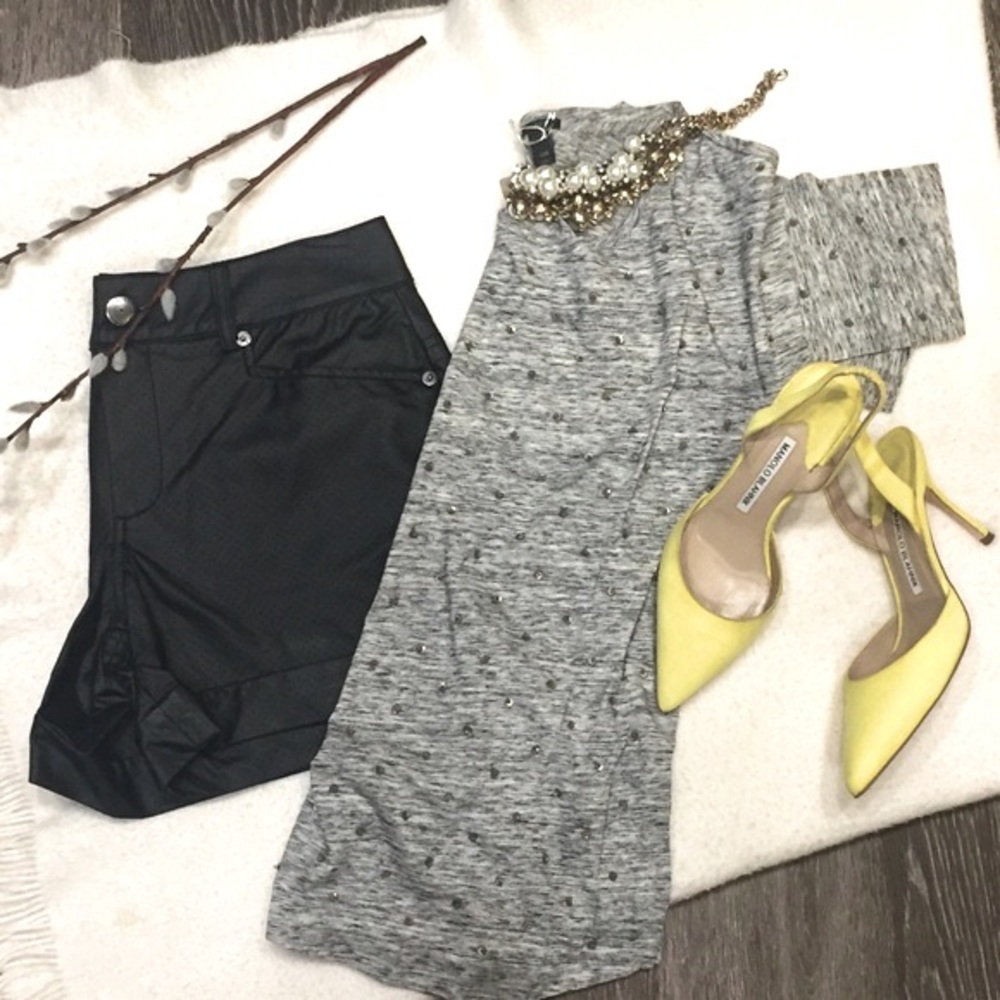 NWT BCBG Perforated Faux Leather Shorts, 24